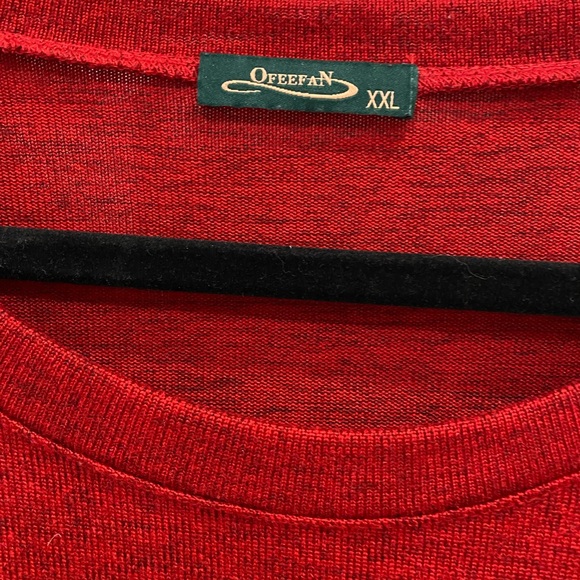 Red Long Sleeve Dress with Button Detail - Picture 3 of 4